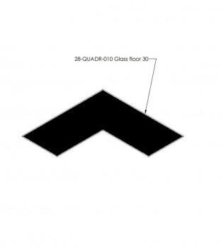 Притопочная панель 30 Quadro 2-3, стекло, черная