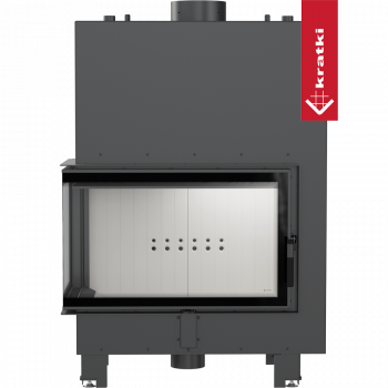 Топка с теплообменником Kratki PRO MBO/PW/15/L/BS/W угловое стекло слева