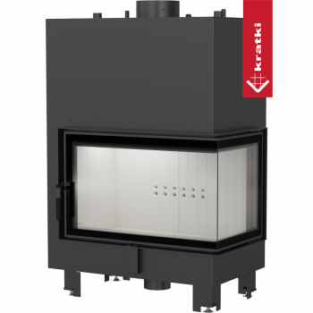 Топка с теплообменником Kratki PRO MBO/PW/15/P/BS/W угловое стекло справа