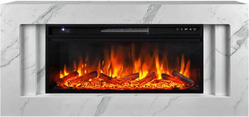 Каминокомплект Line 42 SFT White Marble - Белый мрамор с очагом Vision 42 LOG LED Каминокомплект Line 42 SFT White Marble - Белый мрамор с очагом Vision 42 LOG LED