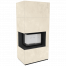 Каминокомплект Kratki PRO FLOKI BOX OXIDE BIANCO, угловое стекло слева