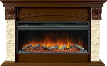 Каминокомплект Dublin V42 SFT (Разборный) - Темный дуб / Сланец с очагом Vision 42 LOG LED Каминокомплект Dublin V42 SFT (Разборный) - Темный дуб / Сланец с очагом Vision 42 LOG LED