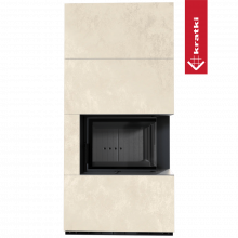 Каминокомплект Kratki PRO FLOKI OXIDE BIANCO угловое стекло справа Каминокомплект Kratki PRO FLOKI OXIDE BIANCO угловое стекло справа