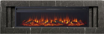 Каминокомплект Line 60 SFT Stone Touch (Разборный) - Серый мрамор с очагом Vision 60 LOG LED Каминокомплект Line 60 SFT Stone Touch (Разборный) - Серый мрамор с очагом Vision 60 LOG LED