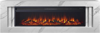 Каминокомплект Line 60 SFT White Marble - Белый мрамор с очагом Vision 60 LOG LED Каминокомплект Line 60 SFT White Marble - Белый мрамор с очагом Vision 60 LOG LED
